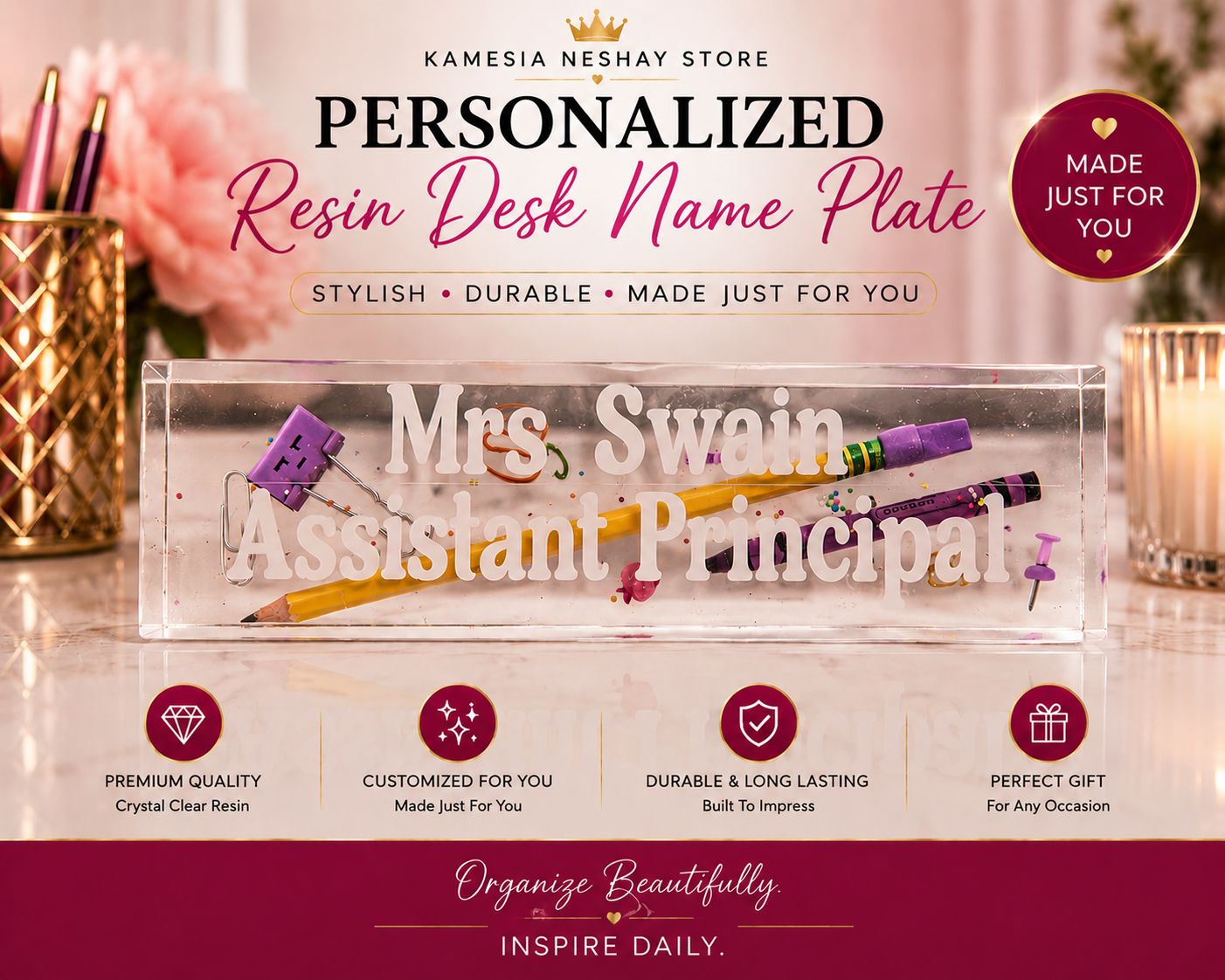 Personalized Teacher Name Plate